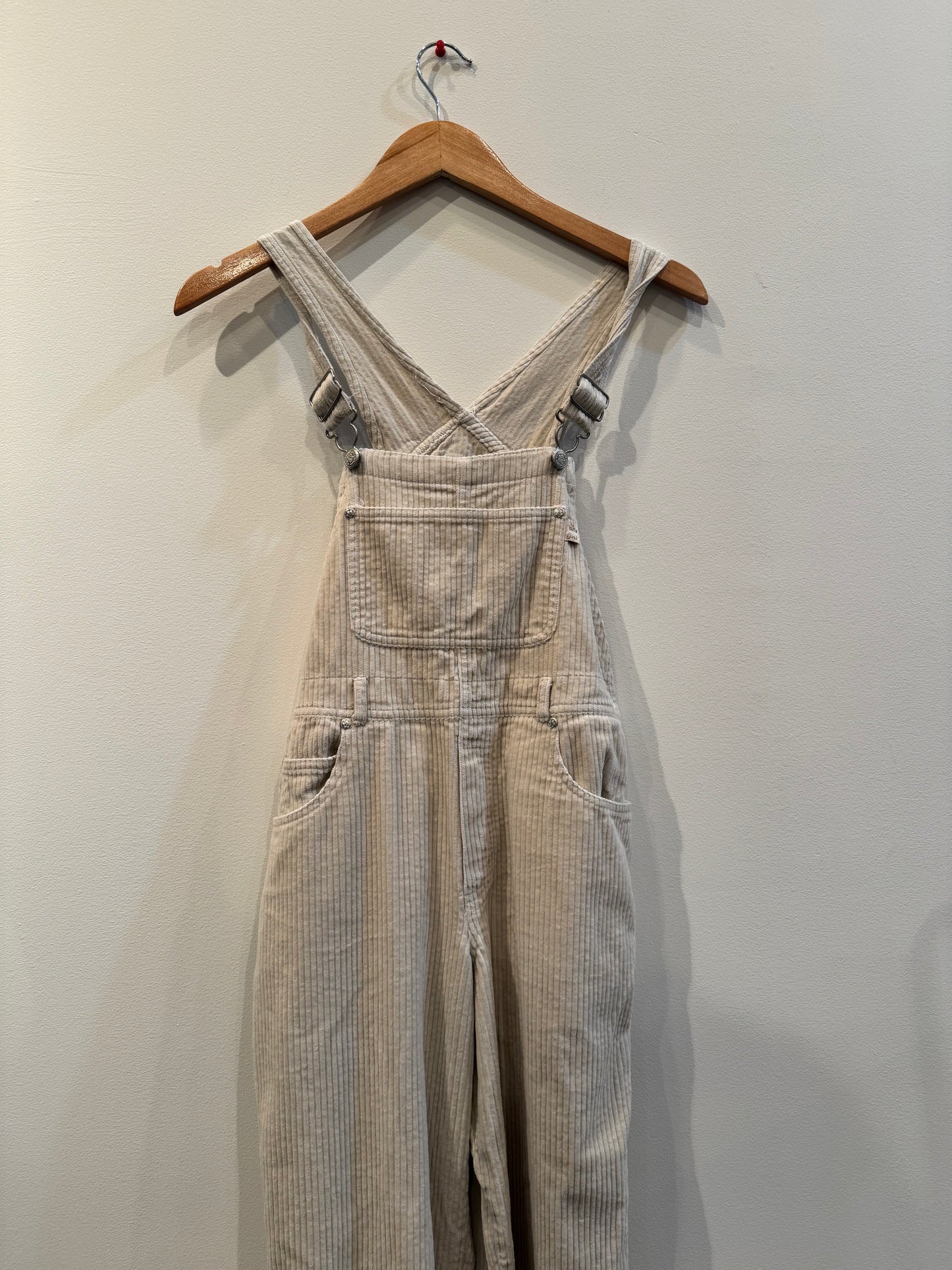 Cream Corduroy Overalls