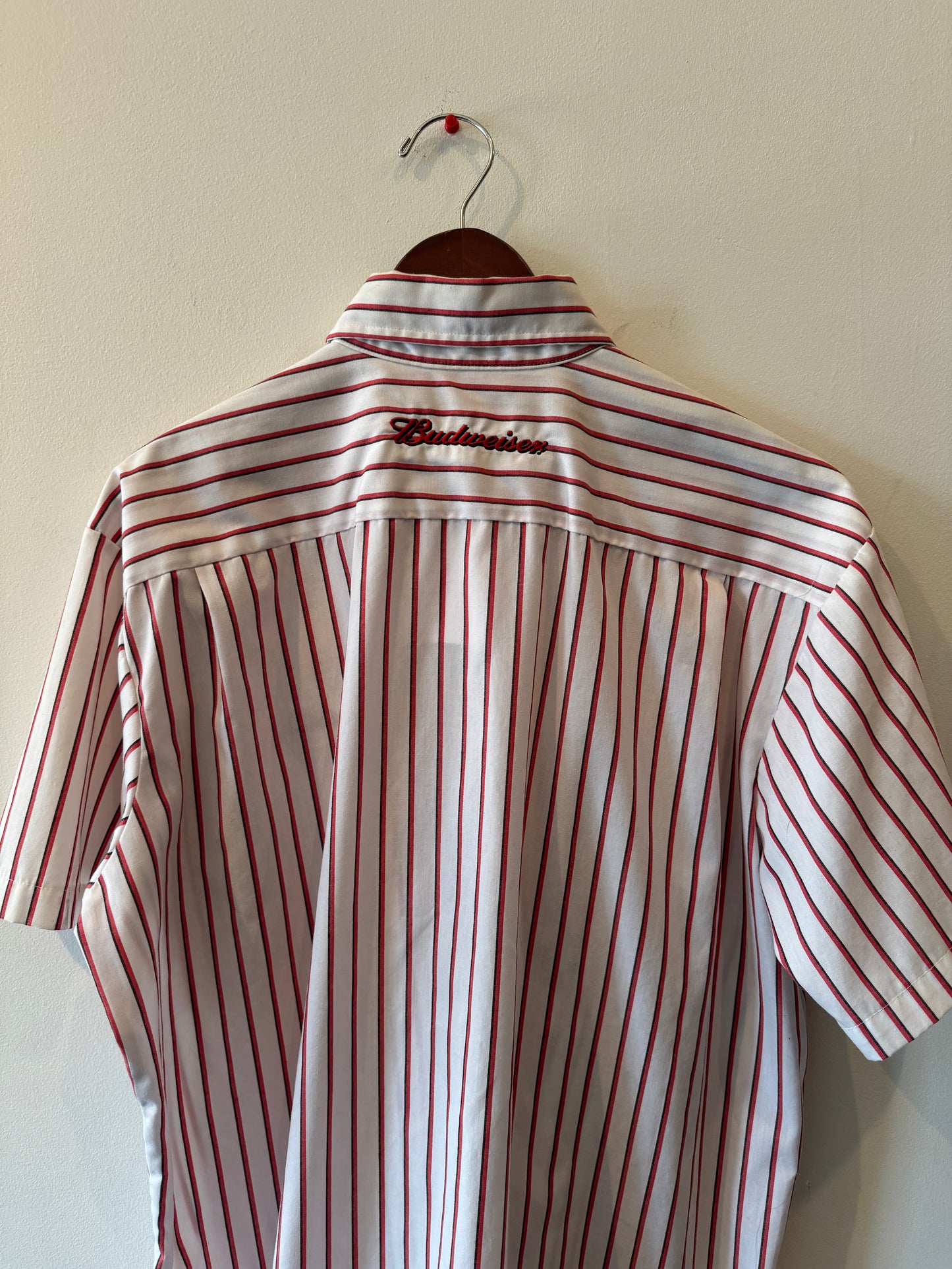 Budweiser Pin Stripe Button Down