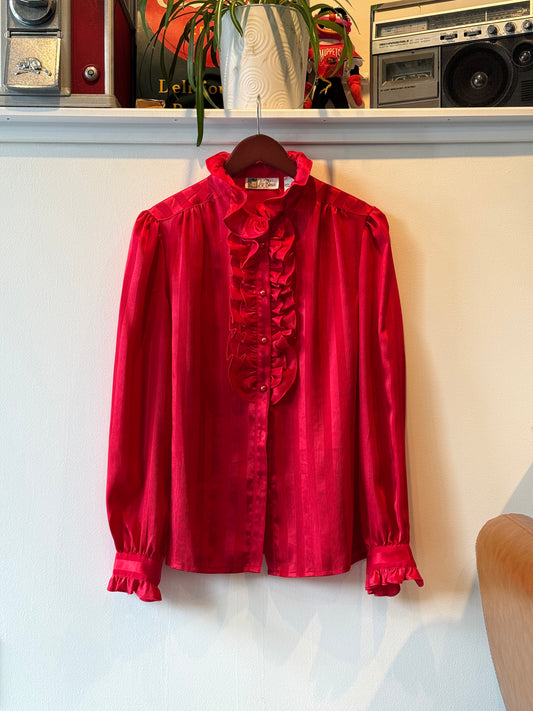 Satin Long Sleeve Red