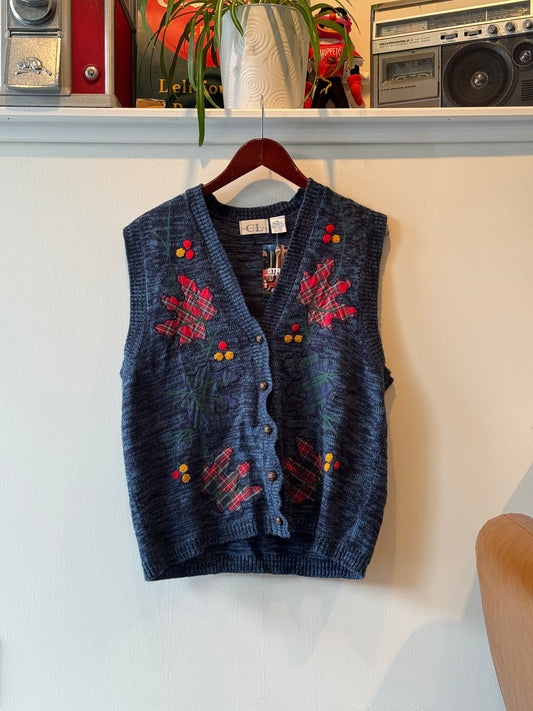 Fall Leaves Knit Sweater Vest