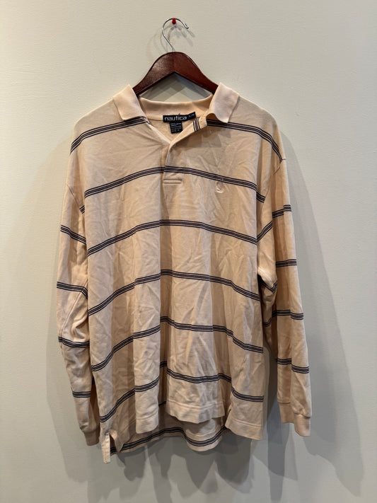 Size L | Nautica Striped Collared Tee