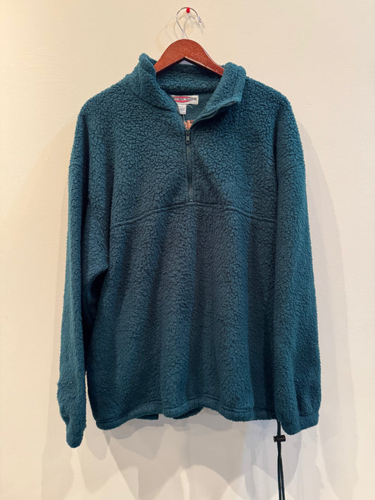Fuzzy Green Quarter Zip